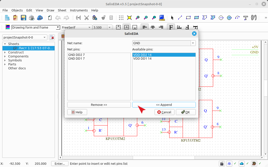 Editing the text-based netlist