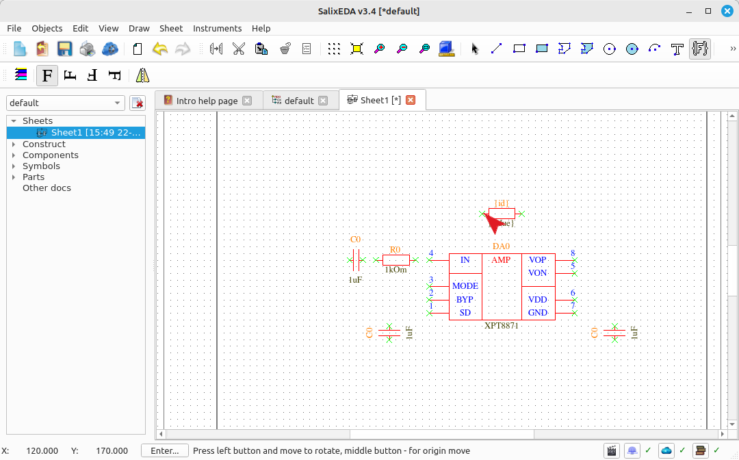 Inserting resistor