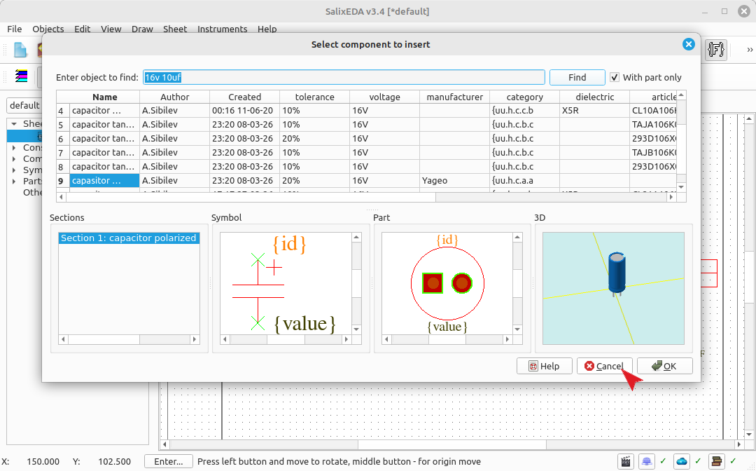 Completing component insertion
