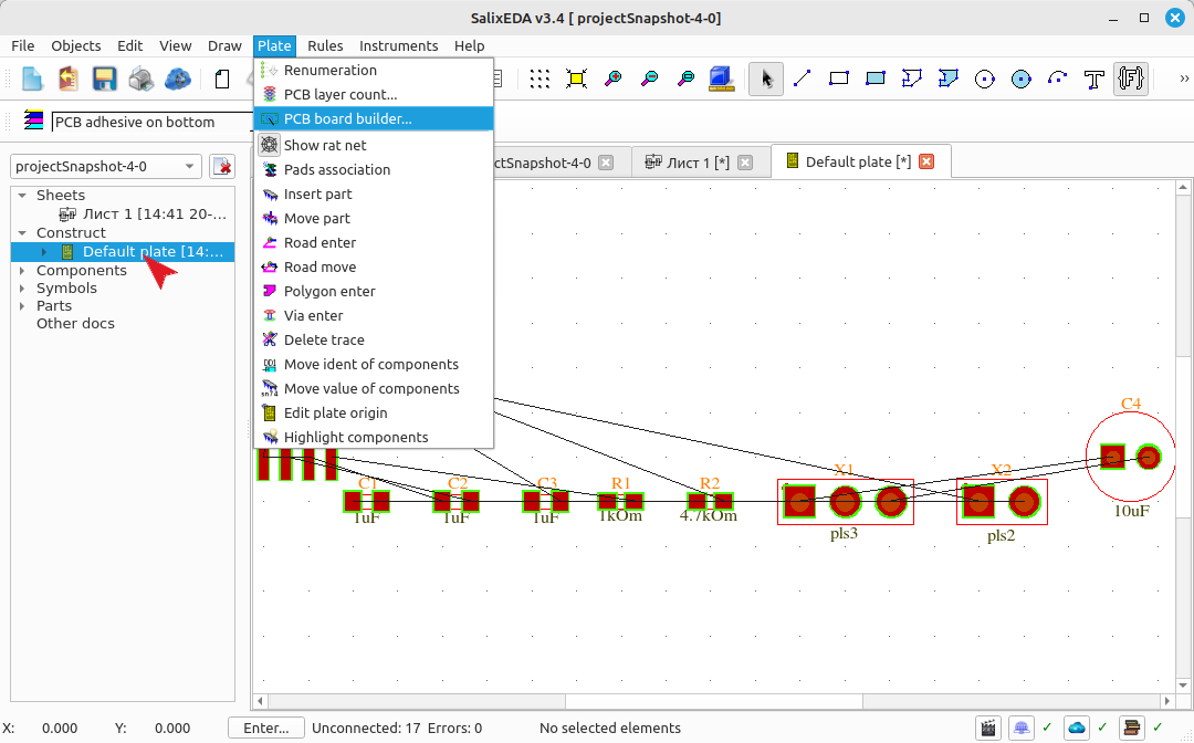 Launching the PCB constructor