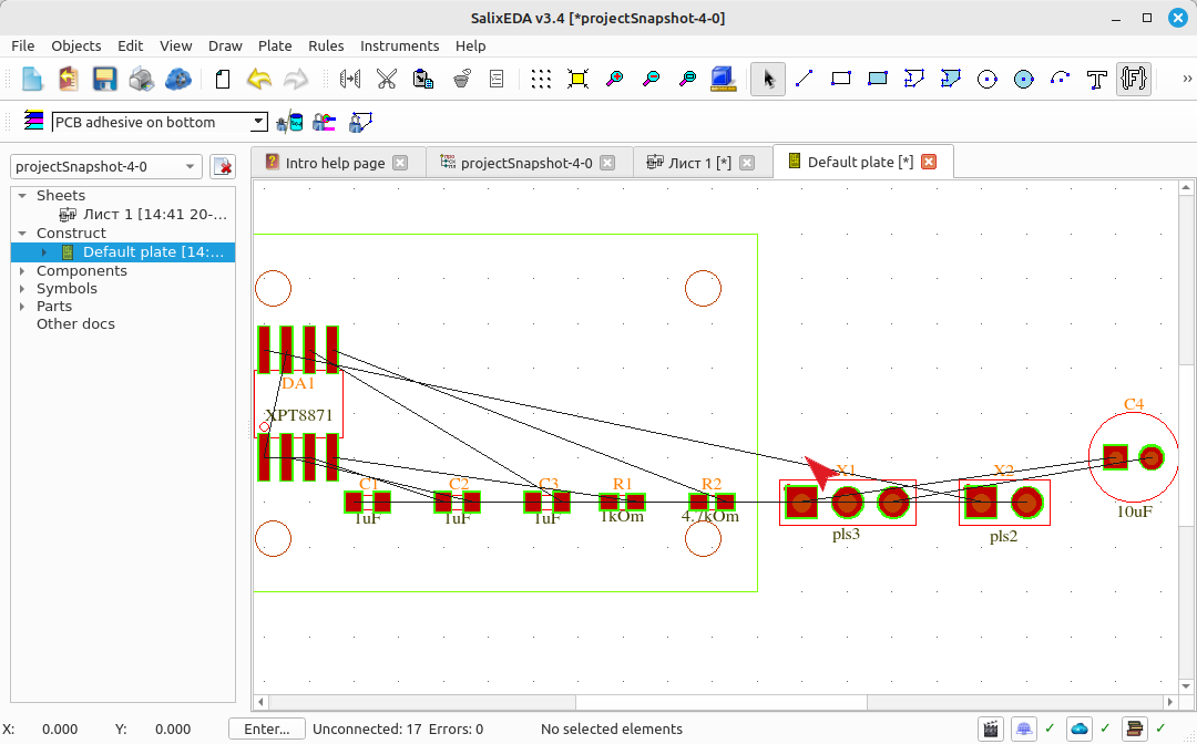 Result of the PCB constructor