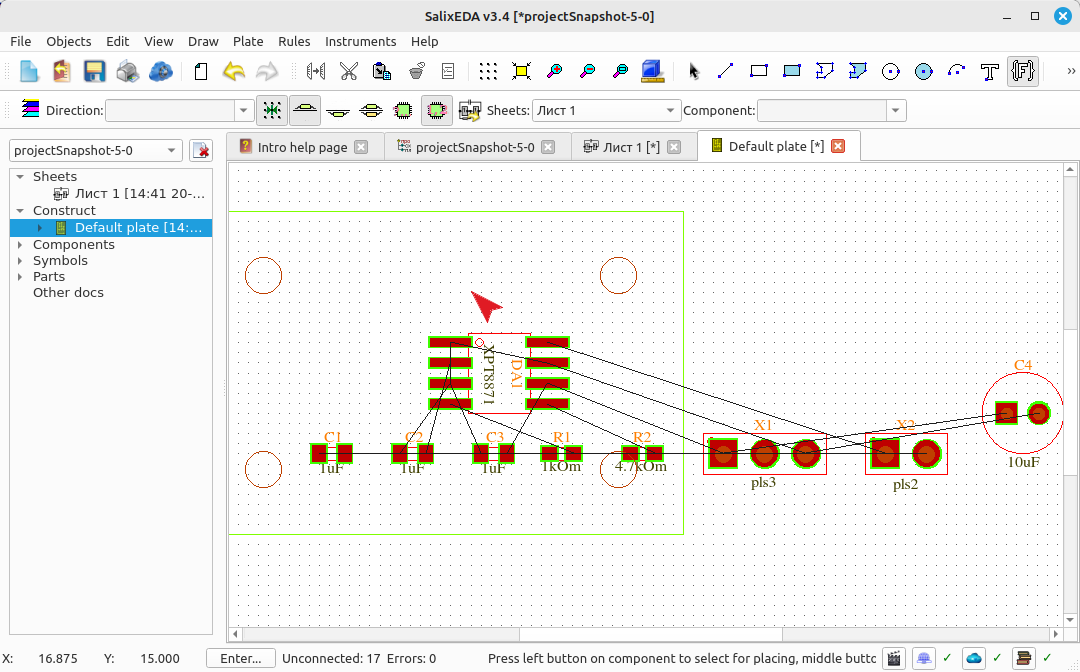 Placing component